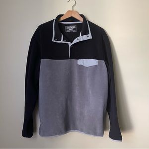 SOUTHERN GRIT Men’s Pullover Sweater 1/4 Snap Buttons Black and Gray Size Large